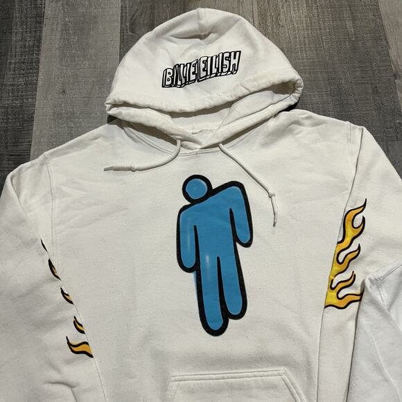 Billie Eilish 2019 Tour Hoodies White Merch Concert Band Sweatshirt Bundle Lot S - Picture 4 of 9